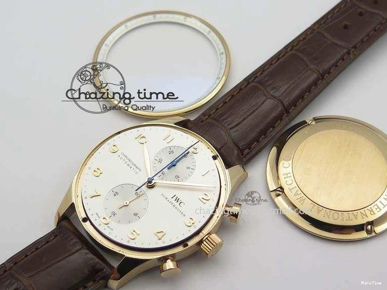 MIROTIME 0416 Portuguese Chrono RG IW371480 ZF 1:1 Best Edition White Dial On Brown Leather Strap A7750 V HighPerformance 7266